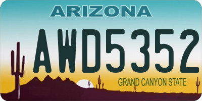 AZ license plate AWD5352