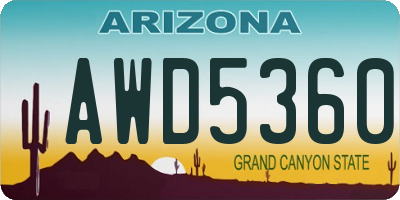 AZ license plate AWD5360