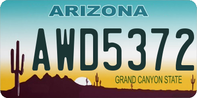 AZ license plate AWD5372