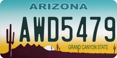AZ license plate AWD5479