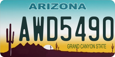 AZ license plate AWD5490
