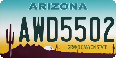 AZ license plate AWD5502