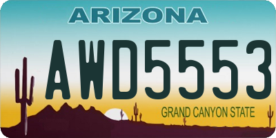 AZ license plate AWD5553