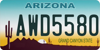AZ license plate AWD5580