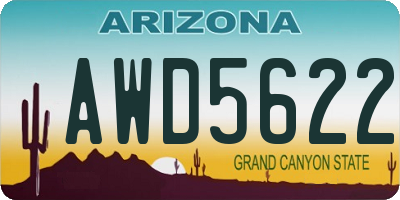 AZ license plate AWD5622