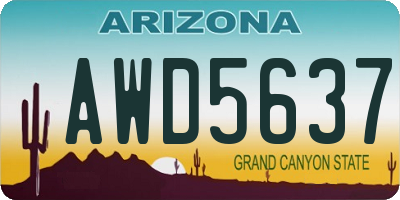 AZ license plate AWD5637
