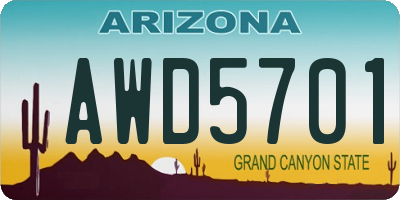 AZ license plate AWD5701