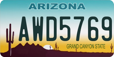 AZ license plate AWD5769