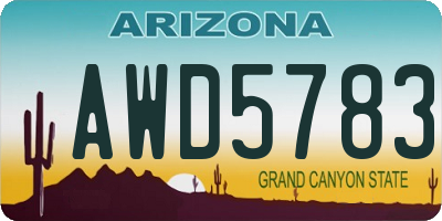 AZ license plate AWD5783