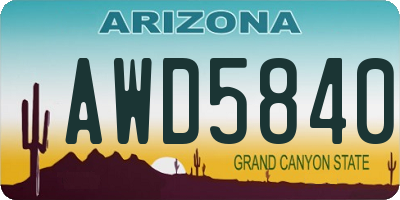 AZ license plate AWD5840