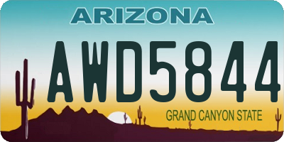 AZ license plate AWD5844