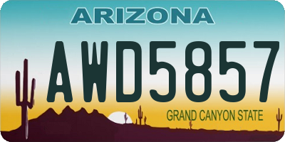 AZ license plate AWD5857