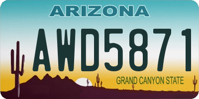 AZ license plate AWD5871