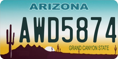 AZ license plate AWD5874