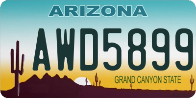 AZ license plate AWD5899