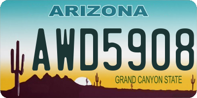 AZ license plate AWD5908