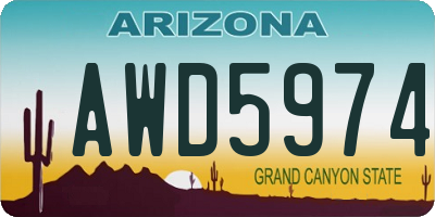 AZ license plate AWD5974
