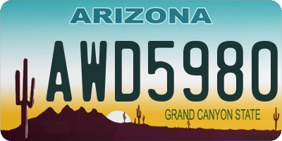 AZ license plate AWD5980