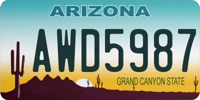 AZ license plate AWD5987