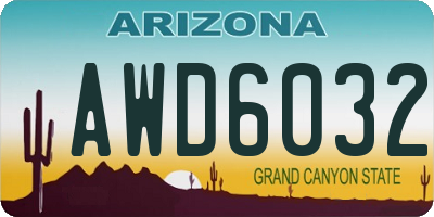 AZ license plate AWD6032