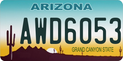 AZ license plate AWD6053