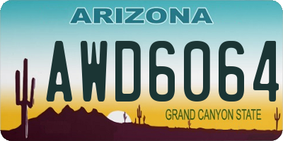 AZ license plate AWD6064