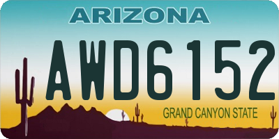 AZ license plate AWD6152