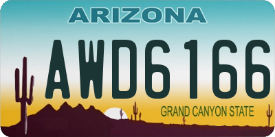 AZ license plate AWD6166