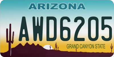 AZ license plate AWD6205
