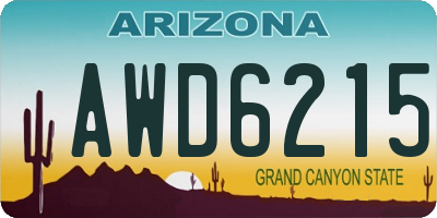 AZ license plate AWD6215