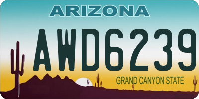 AZ license plate AWD6239
