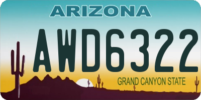 AZ license plate AWD6322
