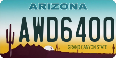 AZ license plate AWD6400