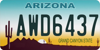 AZ license plate AWD6437