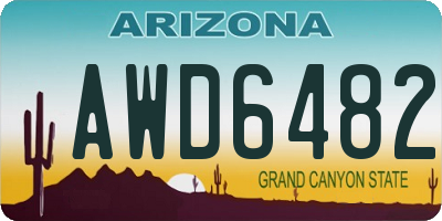 AZ license plate AWD6482