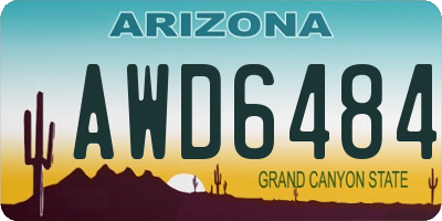 AZ license plate AWD6484