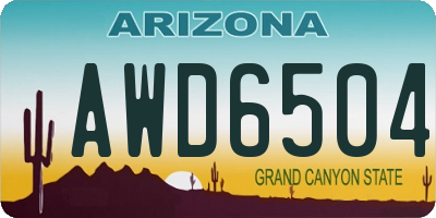 AZ license plate AWD6504