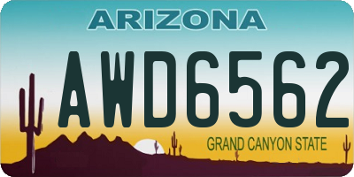 AZ license plate AWD6562