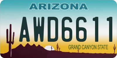 AZ license plate AWD6611