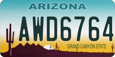 AZ license plate AWD6764