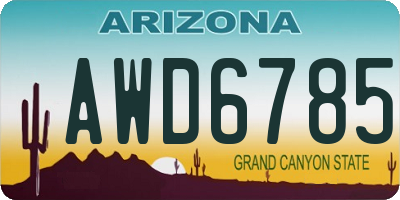 AZ license plate AWD6785