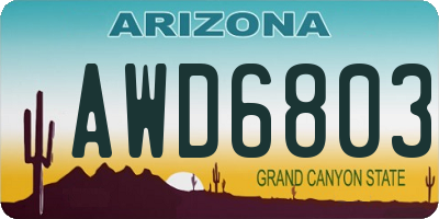AZ license plate AWD6803