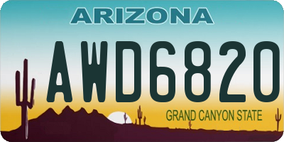 AZ license plate AWD6820