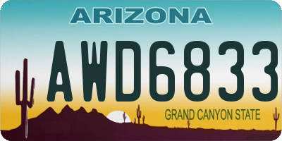 AZ license plate AWD6833