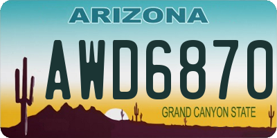 AZ license plate AWD6870