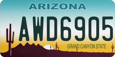 AZ license plate AWD6905