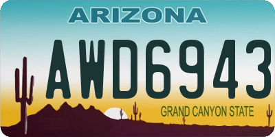 AZ license plate AWD6943