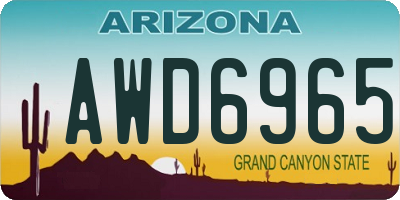 AZ license plate AWD6965