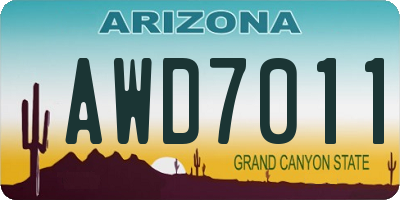 AZ license plate AWD7011