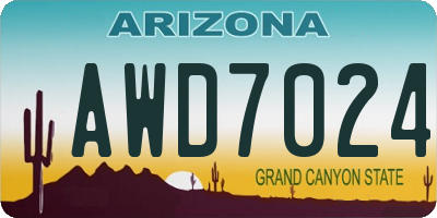 AZ license plate AWD7024